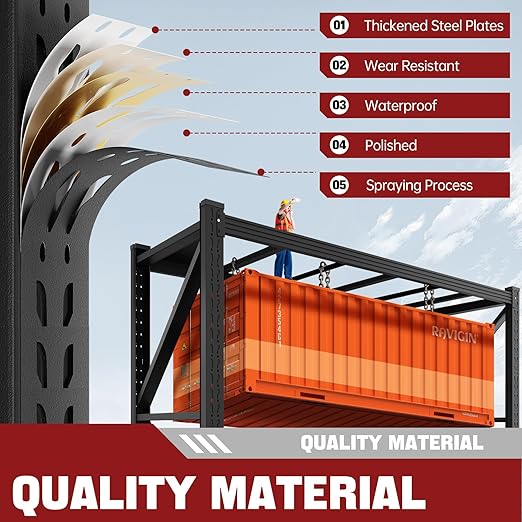 5000LBS Storage Shelves,71" W Garage Shelving Heavy Duty Metal Adjustable Garage Shelves, Shelving Units Industrial Shelving for Warehouse,71" W x 24" D x 69" H,Black-CasaMuseHome