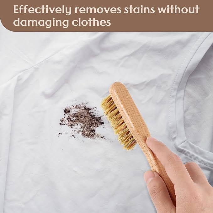 3 Pcs Wood Laundry Stain Brush Stain Remover Brushes with Boar Bristle Small Stain Brush for Clothes for Scrubbing Stains from Furniture Fabric Leather(3 Pcs C)-CasaMuseHome