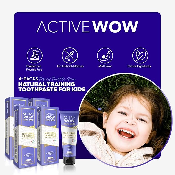 Active Wow Formula Kids Toothpaste - Berry Bubblegum (4 Pack)-CasaMuseHome