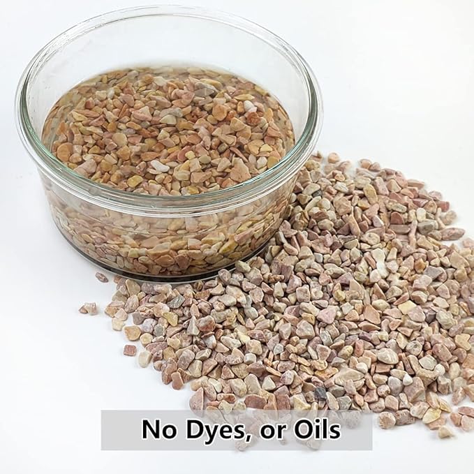 10LB Succulent and Cactus Gravel Pebbles, 1/5 Inch Natural Decorative Polished Stones, River Rocks for Plants, Vases, Aquariums, Terrarium and Outdoor Gardening,Peach-CasaMuseHome