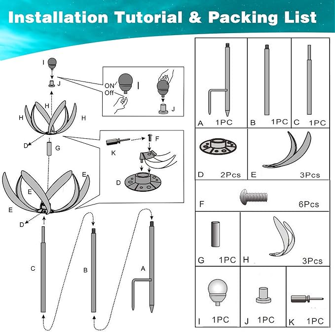 82" Vibrant Multicolor Solar Tulip Large Wind Spinner - Outdoor Garden Decor with Auto-Illuminated Glass Orb for Patio, Lawn & Yard Decoration-CasaMuseHome