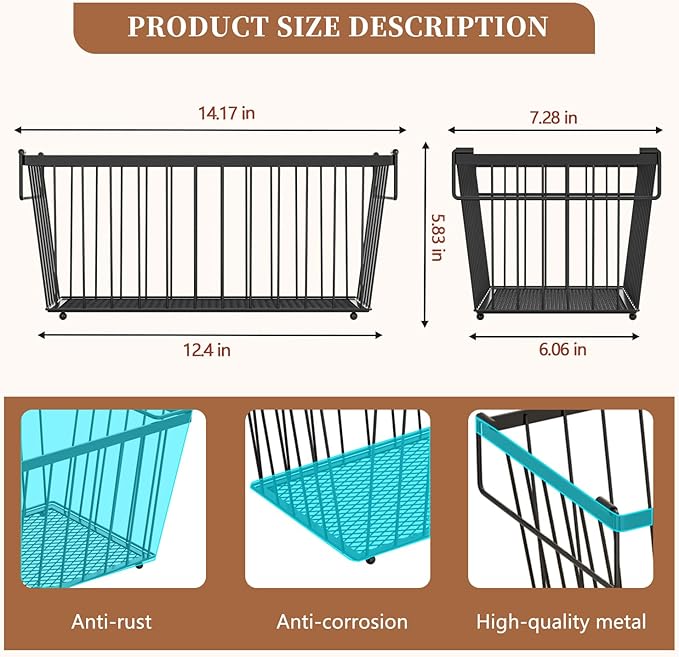 6 Pack Stackable Deep Freezer Organizer Bins ，Upgraded Bottom Leak-Proof net，Encryption and Hardening ， Freezer Organizer Bins for 5 to 9 Cu.FT Small Chest Freezer， Easy Get Bottom Foods-CasaMuseHome
