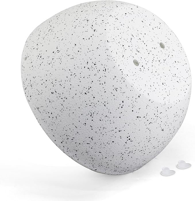 8 inch Hanging Planters for Small Indoor Outdoor Plants, 2 Pack Hanging Flower Pots with Drainage Holes and Chain for Garden Porch, Plastic Hanging Baskets for House Plants, Speckled White-CasaMuseHome