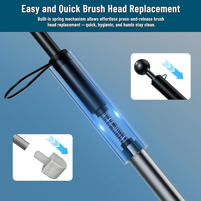 2025 New Pumice Toilet Cleaner 17inch with Handle - Toilet, Pool & Tub Hard Water Stain Remover (1handle+8pumice)-CasaMuseHome