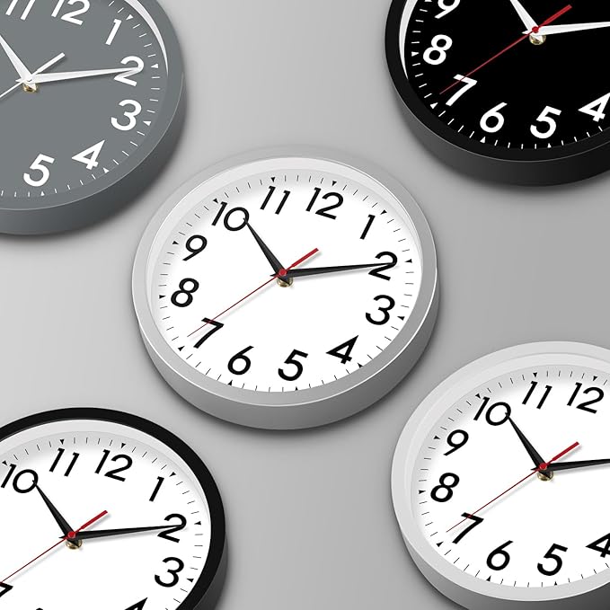 14 Inch Wall Clock Large Battery Operated Big Silent Non Ticking Analog Clock Decorative for Living Room Office Kitchen Outdoor Classroom Bedroom Bathroom School(Black)-CasaMuseHome