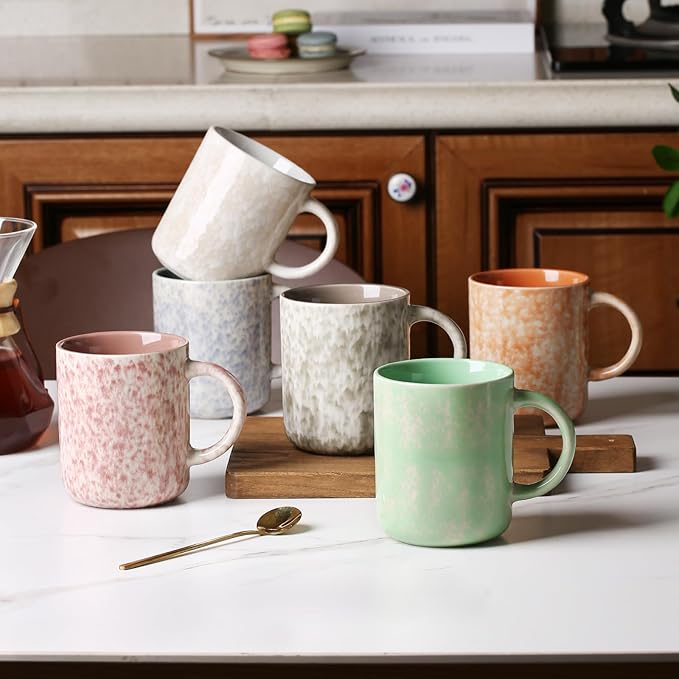 17 OZ Coffee Mugs Set of 6, Modern Mugs Set with handle for Tea/Latte/Cappuccino/Milk/Cocoa.-CasaMuseHome