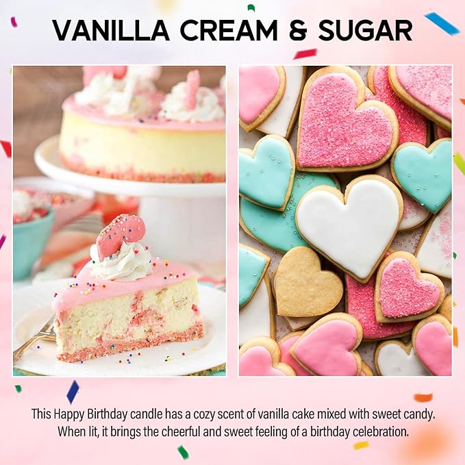 30th Birthday Candles Gifts for Women- 9 oz Happy Birthday Candle with Vanilla Birthday Cake Scent, Gifts for Women & Men, Friendship Ideas-CasaMuseHome