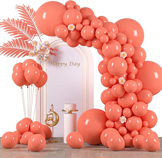 130pcs Coral Red Balloons Different Sizes 18" 12" 10" 5" Pastel Red Latex Balloon Garland Arch Kit for Birthday Baby Shower Graduation Wedding Valentine's Day Christmas Party Decorations-CasaMuseHome