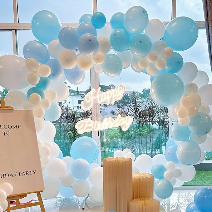 130pcs Pale Aqua Balloons Different Sizes 18" 12" 10" 5" Aqua Blue Latex Balloon Garland Arch Kit for Birthday Baby Shower Graduation Wedding Gender Reveal Anniversary Party Decorations-CasaMuseHome