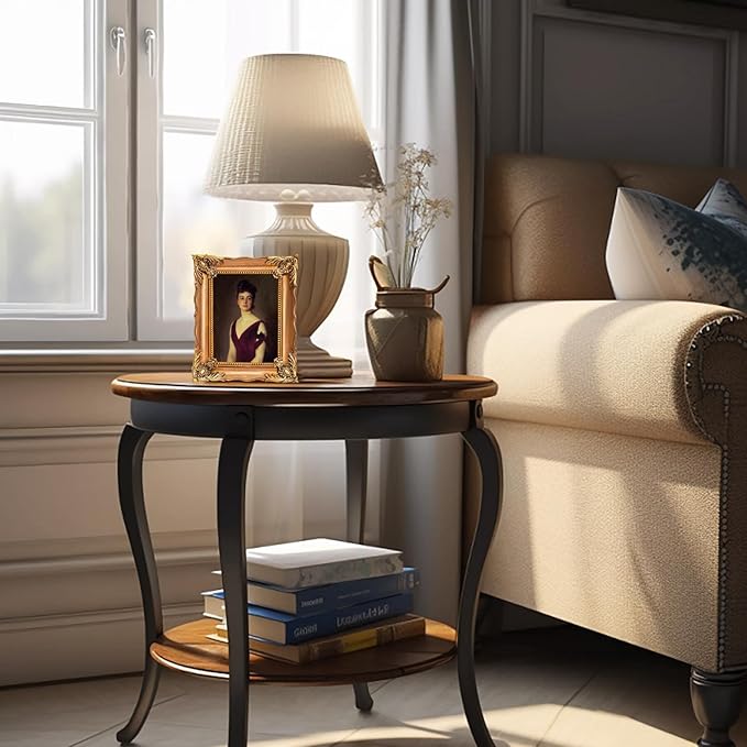 5x7 Vintage Picture Frame with Embossed Flower Design, Ornate Gold Frame for 5x7 Pictures, Hand-Crafted Resin Antique Frames for Tabletop & Wall Hanging, Home Decor (Bronze)-CasaMuseHome