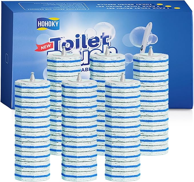 60pc Refills Disposable Toilet mats Brush Cleaning System, Toilet Cleaning Brush, 60 Replacement Brush Heads, No Handle or Base，Toliet Wand Refills,Toilet Bowl Clean Refill Pads,Toilet Scrubber Refill-CasaMuseHome