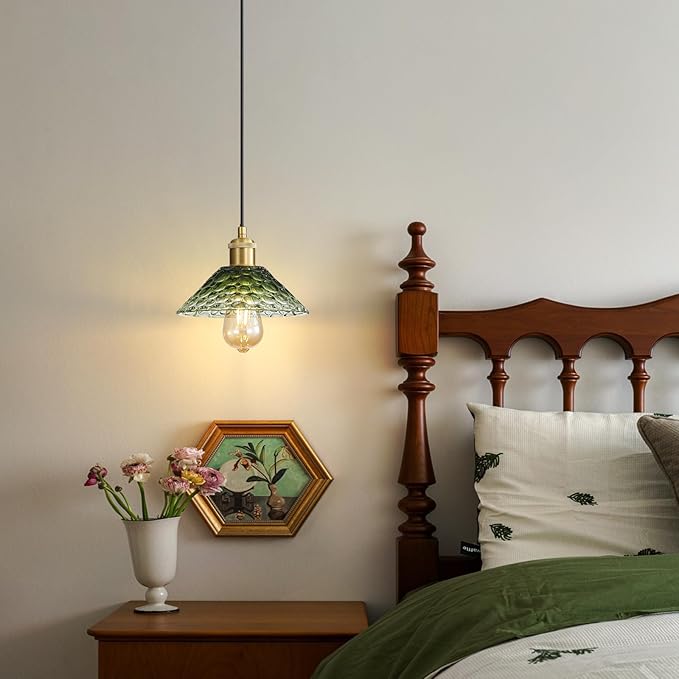 3-Pack Pendant Lights, Modern Glass Ceiling Hanging Light Fixtures,Adjustable Three Color Glass Shades Vintage Gold Chandeliers for Kitchen Island Dining Room Livingroom Entryway Farmhouse Bar-CasaMuseHome