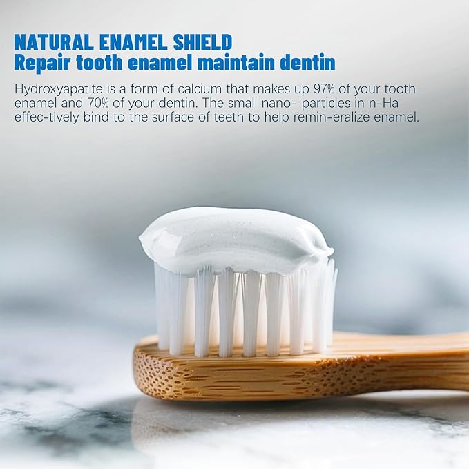 7.5% Nano Hydroxyapatite Toothpaste 2Packs (Fluoride-Free), Helps Remineralize, Protects Enamel, Strengthens Tooth, Dentist-Recommended for Sensitive Teeth & Kids, Refresh Mint Whitening Toothpaste-CasaMuseHome