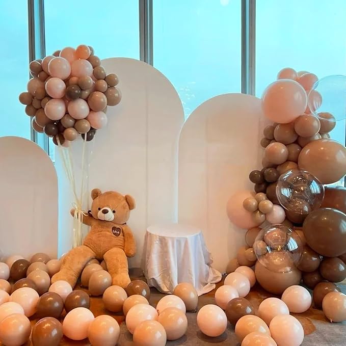 130pcs Coffee Brown Balloons Different Sizes 18" 12" 10" 5" Tan Latex Balloon Garland Arch Kit for Birthday Baby Shower Graduation Wedding Gender Reveal Anniversary Party Decorations-CasaMuseHome