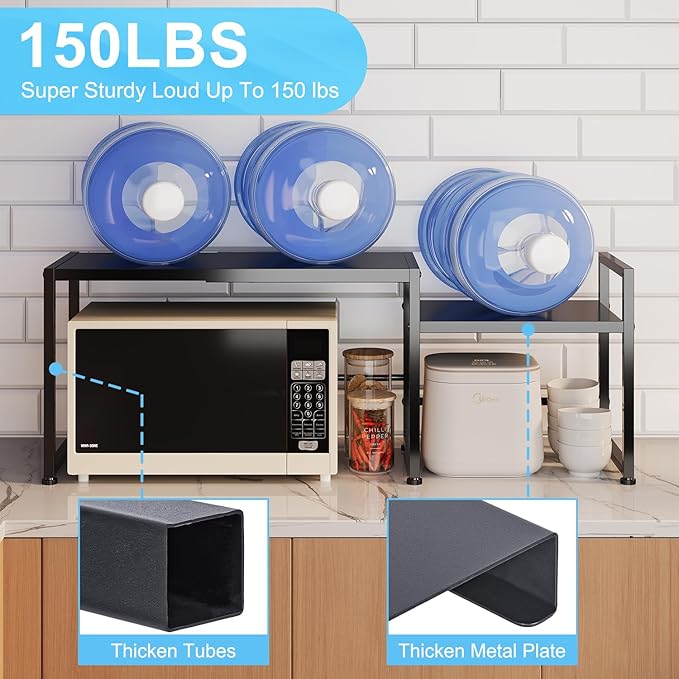 44.3 Inches Expandable Metal Storage Shelves,150LBS Heavy Duty Shelving Units and Storage For Appliance,Adjustable Utility Organization and Storage Shelf Rack For Kitchen Cabinet Closet Garage Pantry-CasaMuseHome