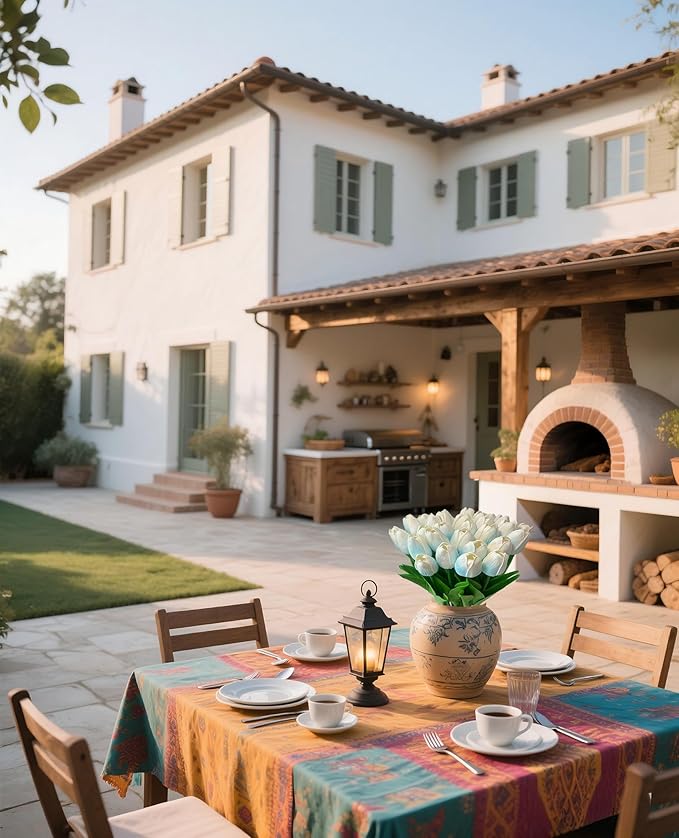 15 Pcs Fake Tulips Artificial Flowers Real Touch PU Faux Flowers Tulip Stems for Wedding Bouquet Floral Arrangement Home Party Office Decorations Mother's Day-CasaMuseHome