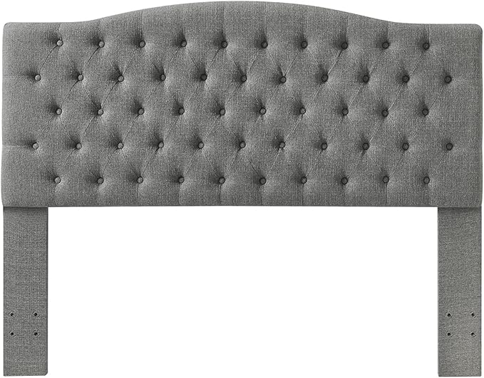 24KF Upholstered Tufted Button Linen Fabric Headboard,Comfortable Fashional Headboard Queen/Full Size,Granite-CasaMuseHome