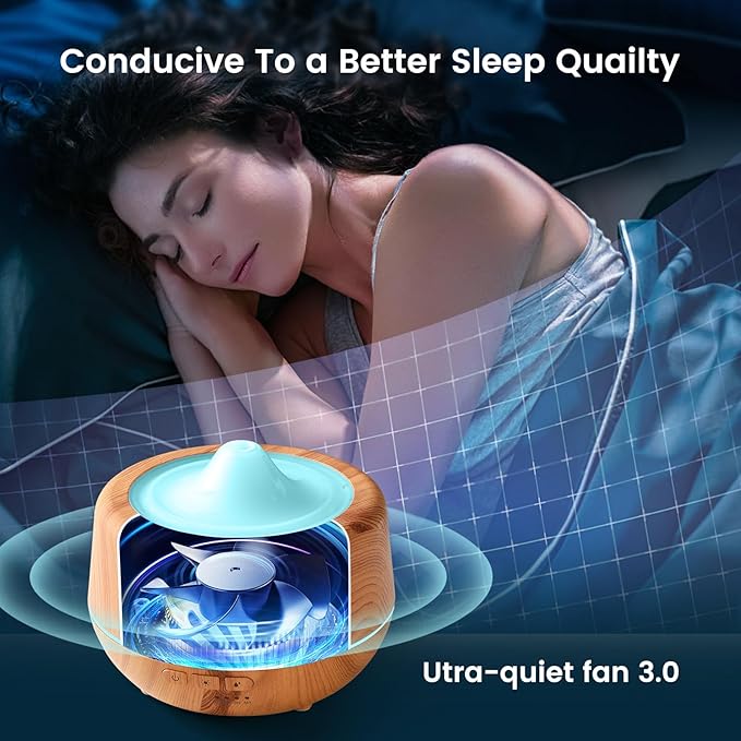 500ml Essential Oil Diffuser with 10 Scented Essential Oils,Wood Grain Ultrasonic Oil Diffuser,Aromatherapy Diffuser with Remote Control,Timer,7 Colors Light,2 Mist Modes for Large Room Office,Yellow-CasaMuseHome