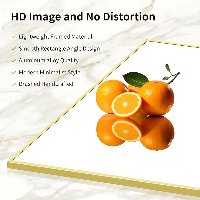 30x40In Gold Bathroom Mirror for Wall, Brushed Gold Rectangle Mirrors with Metal Frame, Bathroom Rectangular Mirror Modern Wall Mirror for Bedroom Living Room, Hangs Horizontal or Vertical-CasaMuseHome