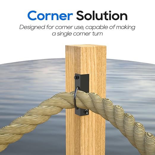 4Pack 2inch Rope Support Holder for Corner Post Drop Ring Brackets Stainless Steel Decorative for Hemp Rope Fencing Stair Deck Railing Ceiling Hook-CasaMuseHome