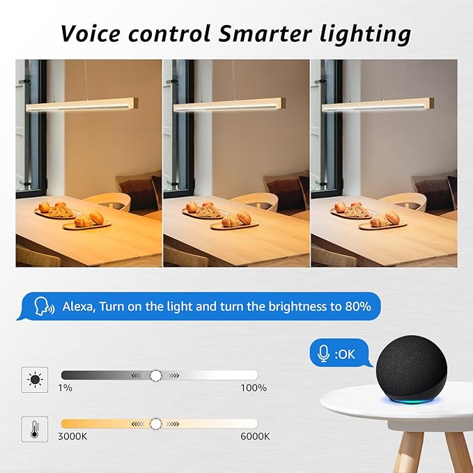 40W Gold Linear Pendant Light Aluminum, 54" Dimmable Kitchen Island Lighting with Remote & App Control, Adjustable CCT (3000K-6000K), Dining Room Chandelier for Home Office Study-CasaMuseHome