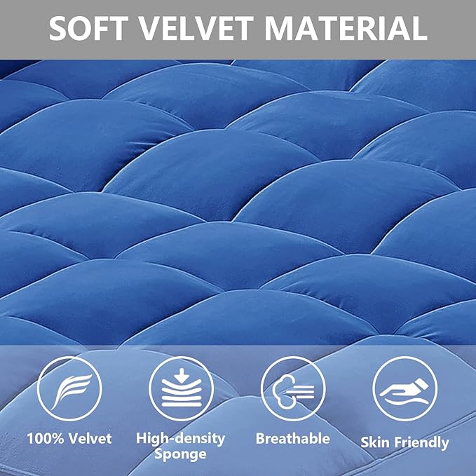 3 in 1 Convertible Sleeper Sofa Bed,Futon Loveseat Couch with Pull-Out Bed & Adjustable Backrest,Velvet Fabric Sofa with Side Pocket for Small Apartment, Living Room, Office (Blue)-CasaMuseHome