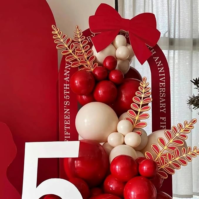 130pcs Ruby Red Balloons Different Sizes 18" 12" 10" 5" Dark Red Latex Balloon Garland Arch Kit for Birthday Baby Shower Graduation Wedding Valentine's Day Christmas Party Decorations-CasaMuseHome