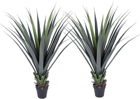 44inch Artificial Agave Plant Potted Plants Fake Agave Plant for Home Office Garden Indoor Outdoor Decoration (2PACK)-CasaMuseHome