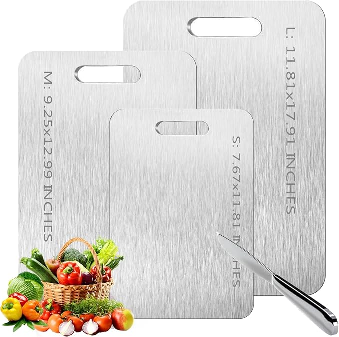 3 pack Titanium Cutting Boards for Kitchen -Titanium Cutting Board Double Sided Titanium Cutting Mat,Non Stick Chopping Board-CasaMuseHome