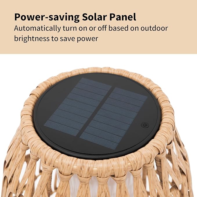 2 Pack Large Patio Solar Powered Lanterns for Garden Outdoor Decorative Floor Lamp Water-Resistant Wicker Lights for Deck Backyard-CasaMuseHome