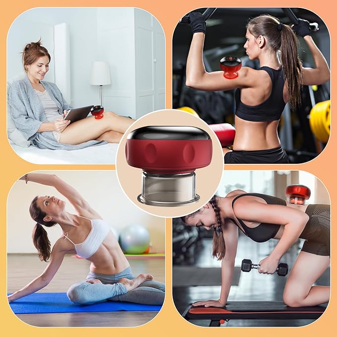 5-in-1 Smart Dynamic Cupping Therapy Set, Smart Cupping Therapy Massager, 12 Levels of Suction Strength and Temperature Control for Targeted Pain Relief, Knots, Aches, Portable Cupping Kit-CasaMuseHome