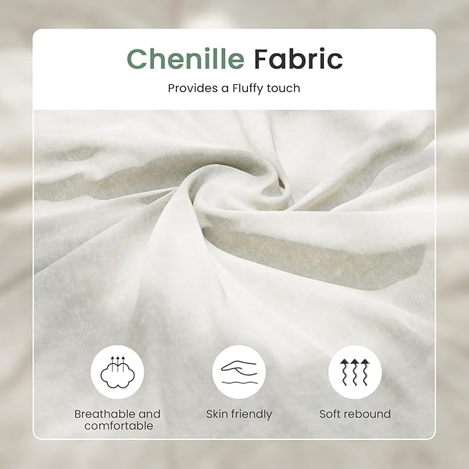 2 Piece Set Comfy Sofa Couch, 2 3-Seater Sofa with Deep Seats, Modern Sleeper Couch for Living Room, Beige Chenille-CasaMuseHome