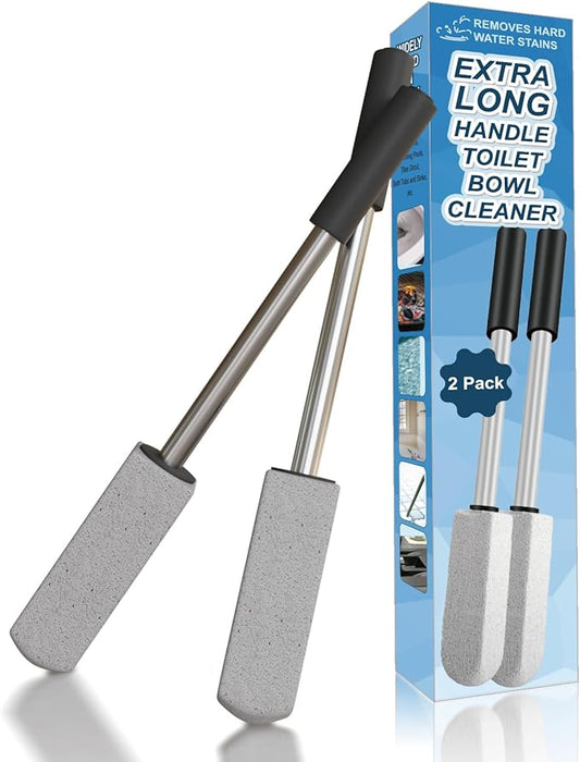 2 Pack Pumice Stone for Toilet Cleaning,16.14In Extra Long Handle Toilet Pumice Stone Toilet Bowl Cleaner Brush Toilet Scrubber for Toilets Bathtubs Grills Sinks-CasaMuseHome