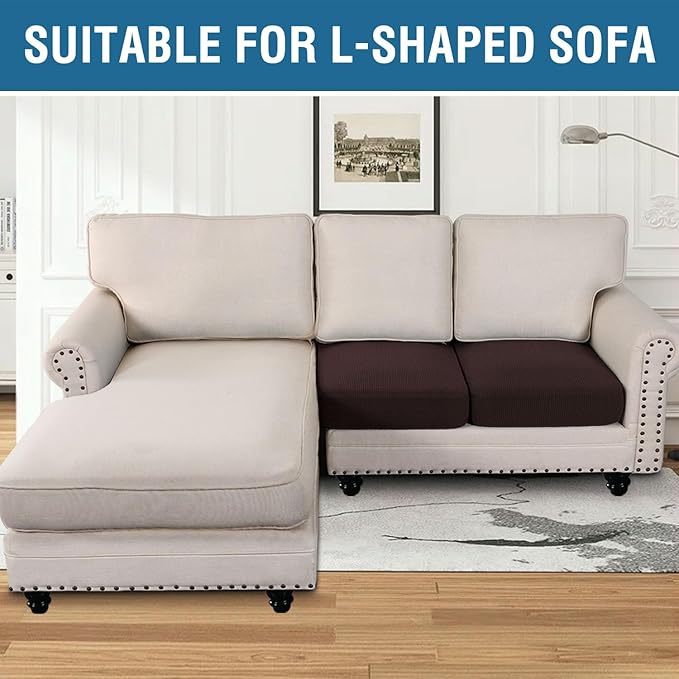 H.VERSAILTEX Super Stretch Stylish Cushions Covers/Furniture Cover Spandex Jacquard Small Checked Pattern Super Soft Slipcover Washable Individual-CasaMuseHome