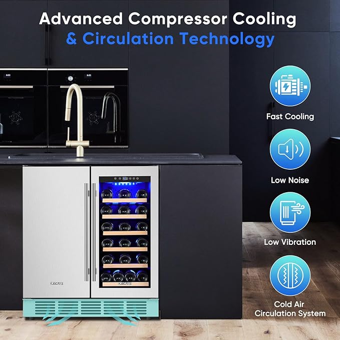 30" Stainless Steel Wine & Beverage Refrigerator - Dual Zone, Built-in/Freestanding with Upgraded Cooling - 30 Bottles & 110 Cans Capacity-CasaMuseHome