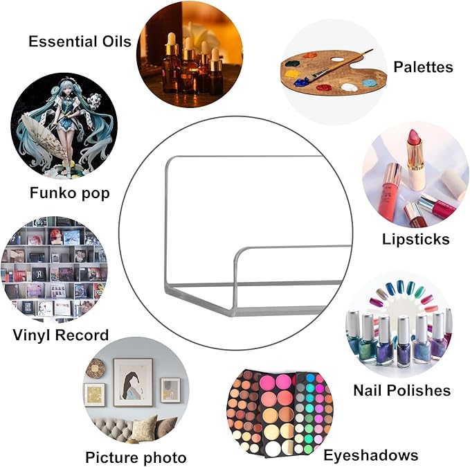 6 Pack Clear Acrylic Floating Shelves for Wall, 15'' Plastic Wall Mounted Display Shelf Kids Bookshelf and Spice Organizer for Bedroom, Living Room, Kitchen, Bathroom, Office-CasaMuseHome