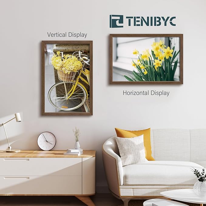 20x30 Poster Frame 3 Pack - Brown Woodgrain, Wood Picture Frame, Wall Gallery Frame - Wall Hanging-CasaMuseHome