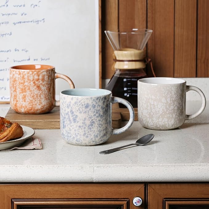 12 OZ Coffee Mugs Set of 6, Modern Coffee Mugs Set with handle for Tea/Latte/Cappuccino/Milk/Cocoa.-CasaMuseHome