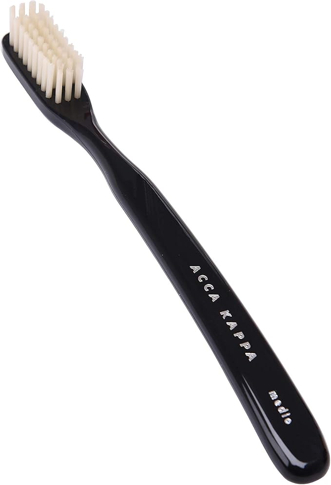Acca Kappa Vintage Black Toothbrush Soft Nylon Bristles Retro-Style Ergonomic Handle-CasaMuseHome