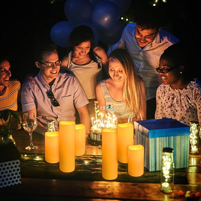 72-Pack Realistic Flameless LED Candle, Battery Operated with Remote Control, 3D Flame Pillar Timer Funtion Melted Top Safe,Perfect for Indoor/Outdoor Decor,Wedding,BBQ and Gift.-CasaMuseHome