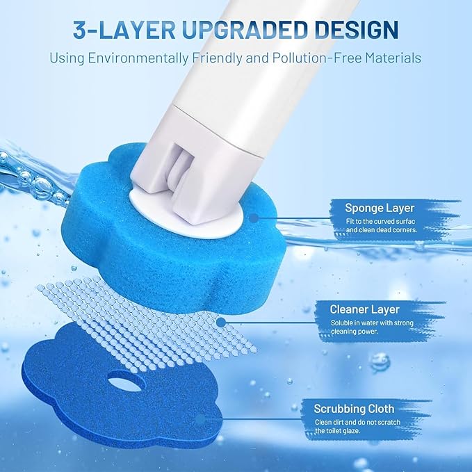 42 PCS Disposable Toilet Bowl Brush Refills, Disposable Toilet Brush Heads, Toilet Wand Disposable Refill Heads, Disposable Replacement Head (42Pcs Replacement Heads)-CasaMuseHome