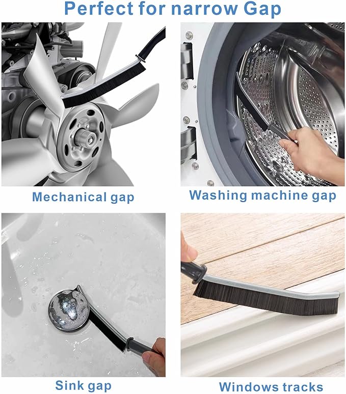 2 PCs Hard-bristled Crevice Cleaning Brush, Gap Cleaning Brush, Grout Brush for Kitchen, Bathroom, Bathtubs-CasaMuseHome