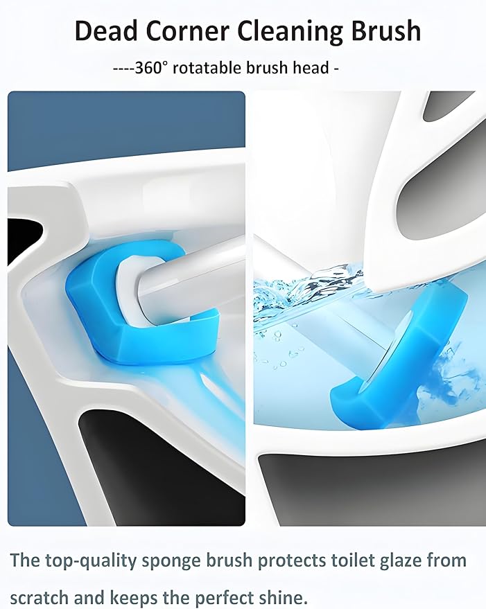 56 Count Toilet Bowl Wand Refills, KIRIKIT Wall-Mounted Disposable Toilet Cleaner Brush Heads for Bathroom Toilet Scrubber Cleaning Accessories, Lavender, Lemon, Ocean-CasaMuseHome