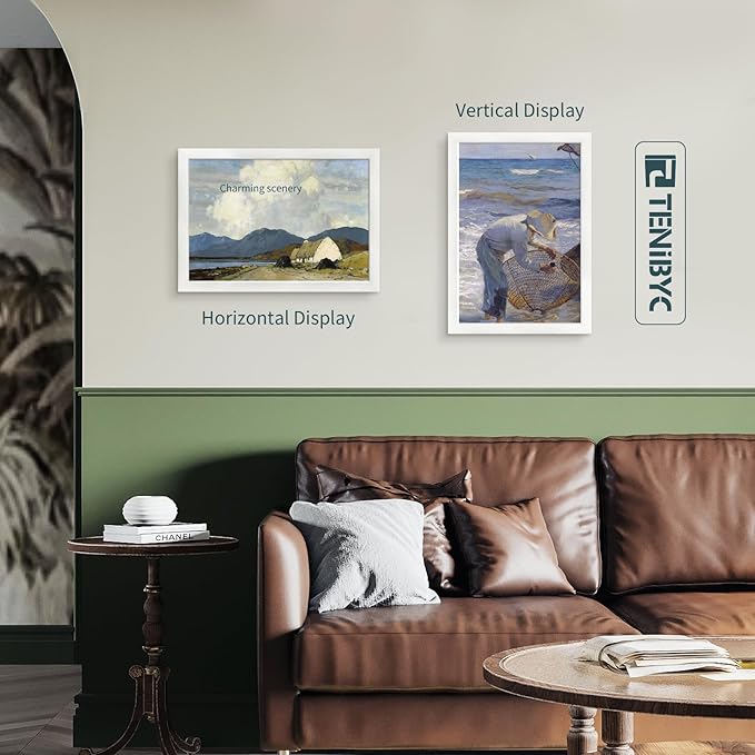 13x19 Picture Frame 3 pk, Textured White Solid Wood Poster Frame, HD Tempered Glass, Wall Gallery Frame-CasaMuseHome