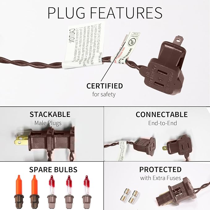 300LIGHTS(2*150L) ORANGE Extra-Bright With End Connectors Halloween Decorative Lights 19.44m UL Certified Mini String Light Set Waterproof for Halloween Home Garden Christmas Tree Party Patio-CasaMuseHome