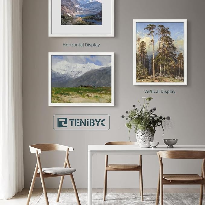 20x24 Picture Frame Set of 3, Textured White Solid Wood Poster Frame, Wall Gallery Frame-CasaMuseHome