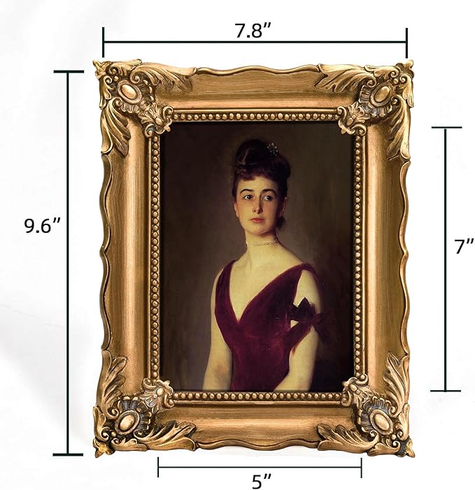 5x7 Vintage Picture Frame with Embossed Flower Design, Ornate Gold Frame for 5x7 Pictures, Hand-Crafted Resin Antique Frames for Tabletop & Wall Hanging, Home Decor (Bronze)-CasaMuseHome