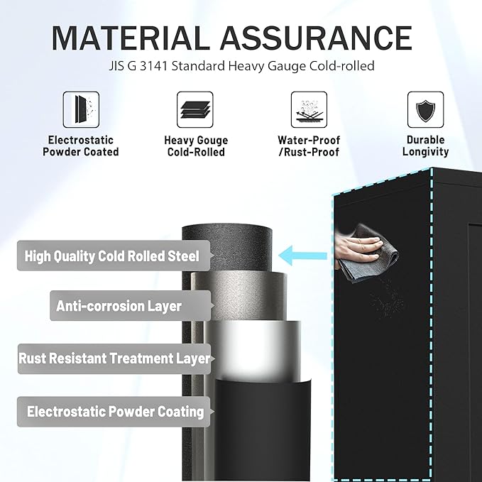 61.02" Kitchen Pantry Cabinet, Pantry Storage Cabinet with 2 Doors and Adjustable Shelves, Black Food Storage for Kitchen, Living Room, Bedroom and Dining Room (Black) Metal Sideboard-CasaMuseHome