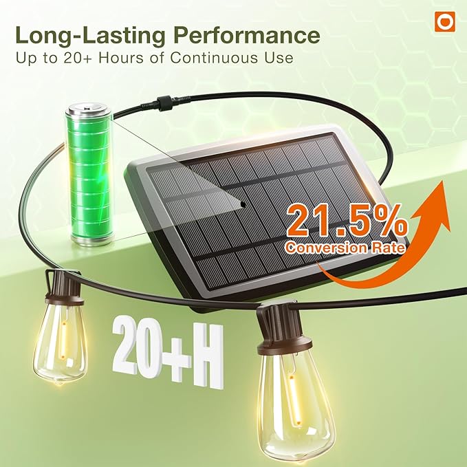 addlon 78(72+6) FT Solar String Lights Waterproof,Patio Lights Solar Powered with Remote & USB Port 3 Lighting Modes 24+2 LED Shatterproof Bulbs Outdoor Lights for Camping Backyard Garden-CasaMuseHome