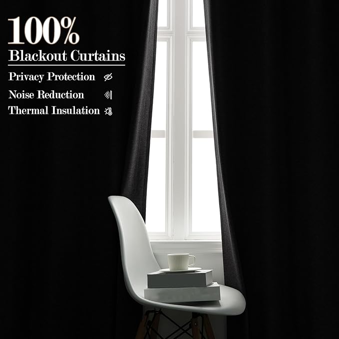 100% Blackout Linen Textured Drapes for Bedroom Pinch Pleated Curtains for Track System Portable Drapery for Sliding Glass Door/Storage/Space Room Divider, 70" Wx102 L, 1 PC, Natural Grey-CasaMuseHome